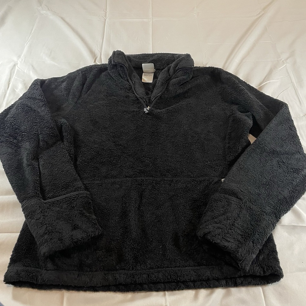 The North Face Osito 1/4 Zip Fleece Pullover Black Womens M AP4C High Pile Fuzzy
